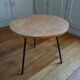 Table d'appoint en bois et métal vintage années 1960