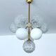 Large  Vintage Glass Pendant Light, 1960s