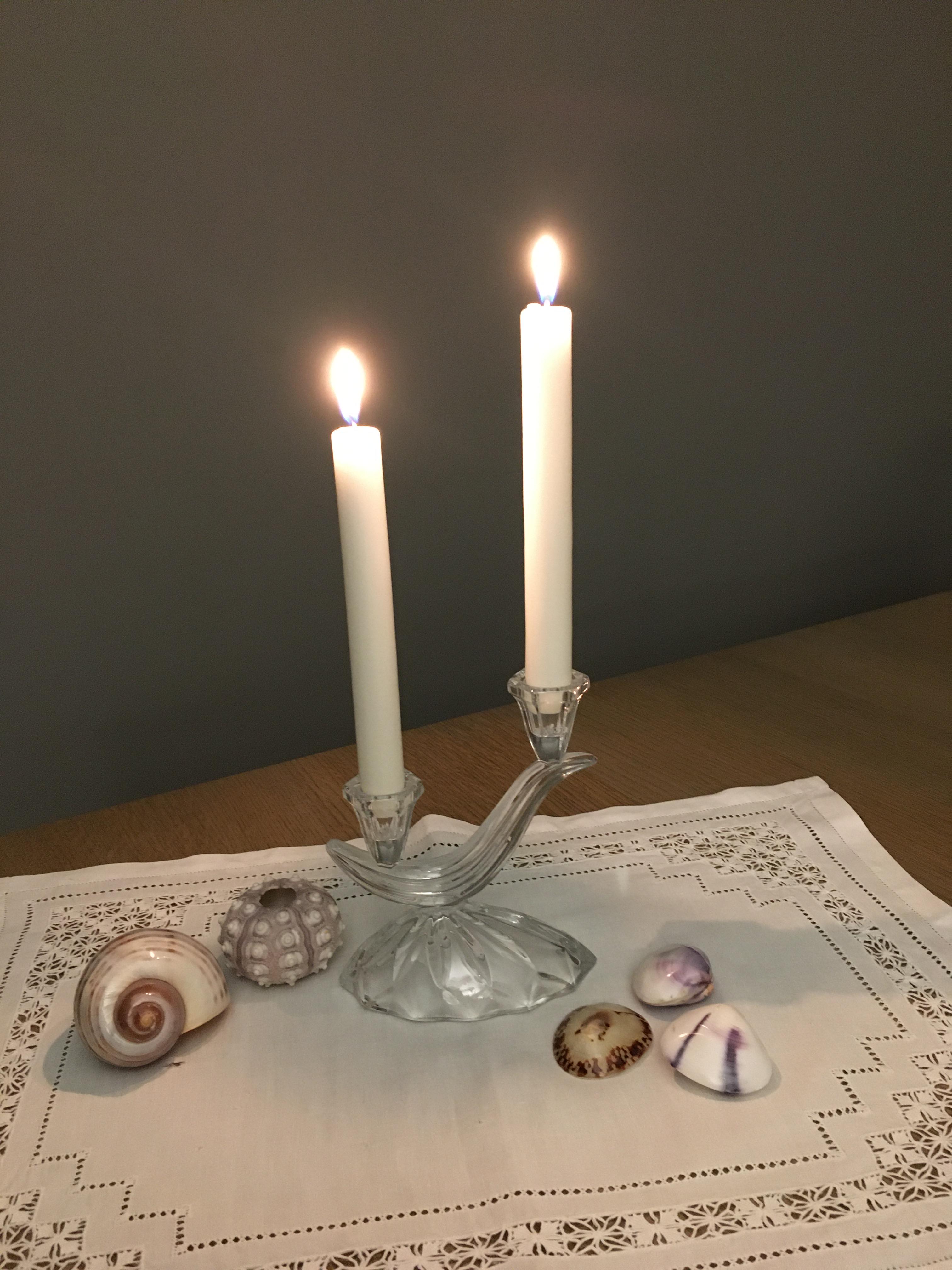 Ancient art deco glass candlestick