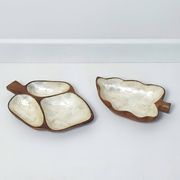 Set of 2 wood and mother-of-pearl storage compartments