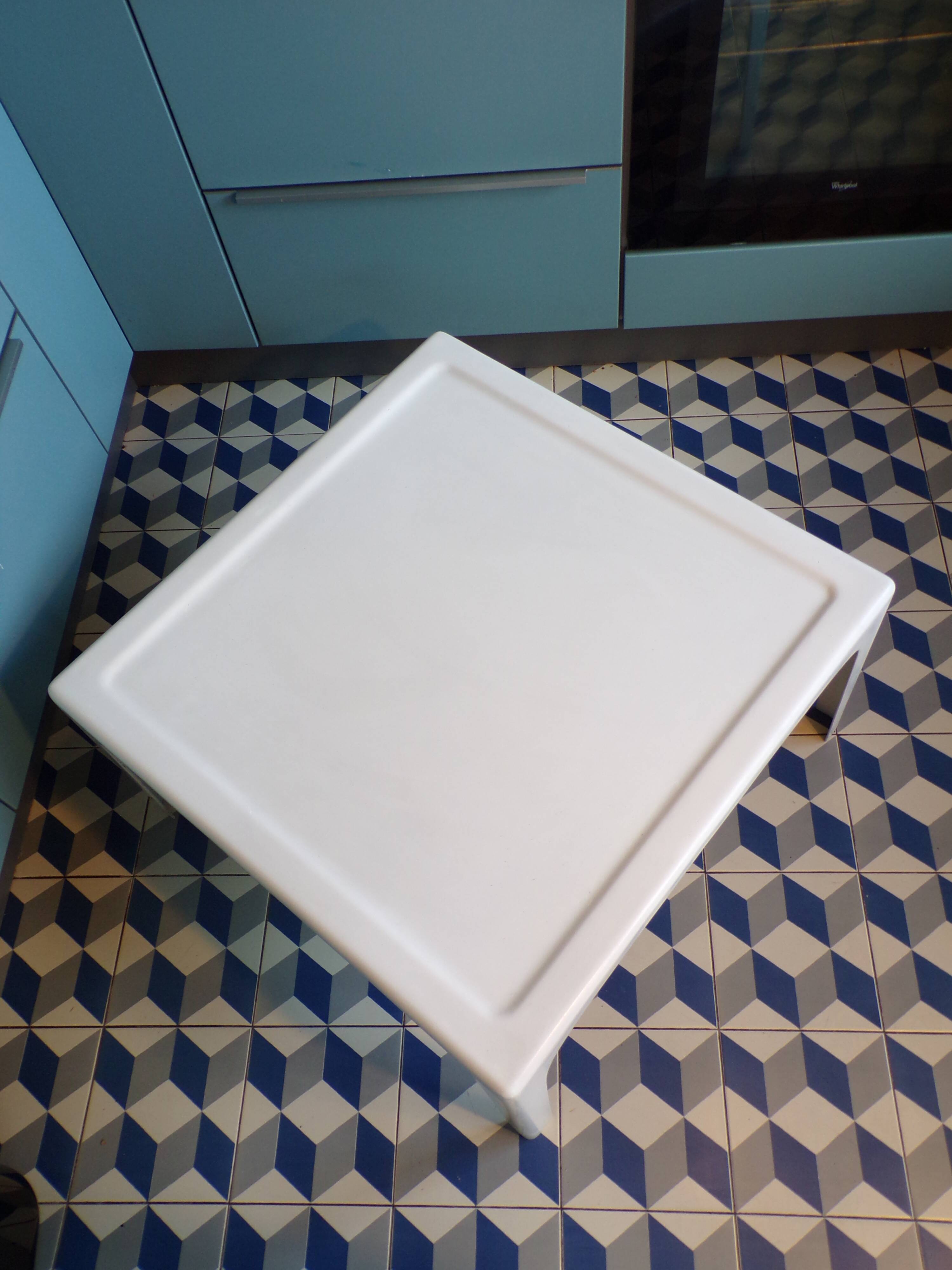 1970s square fiberglass coffee table