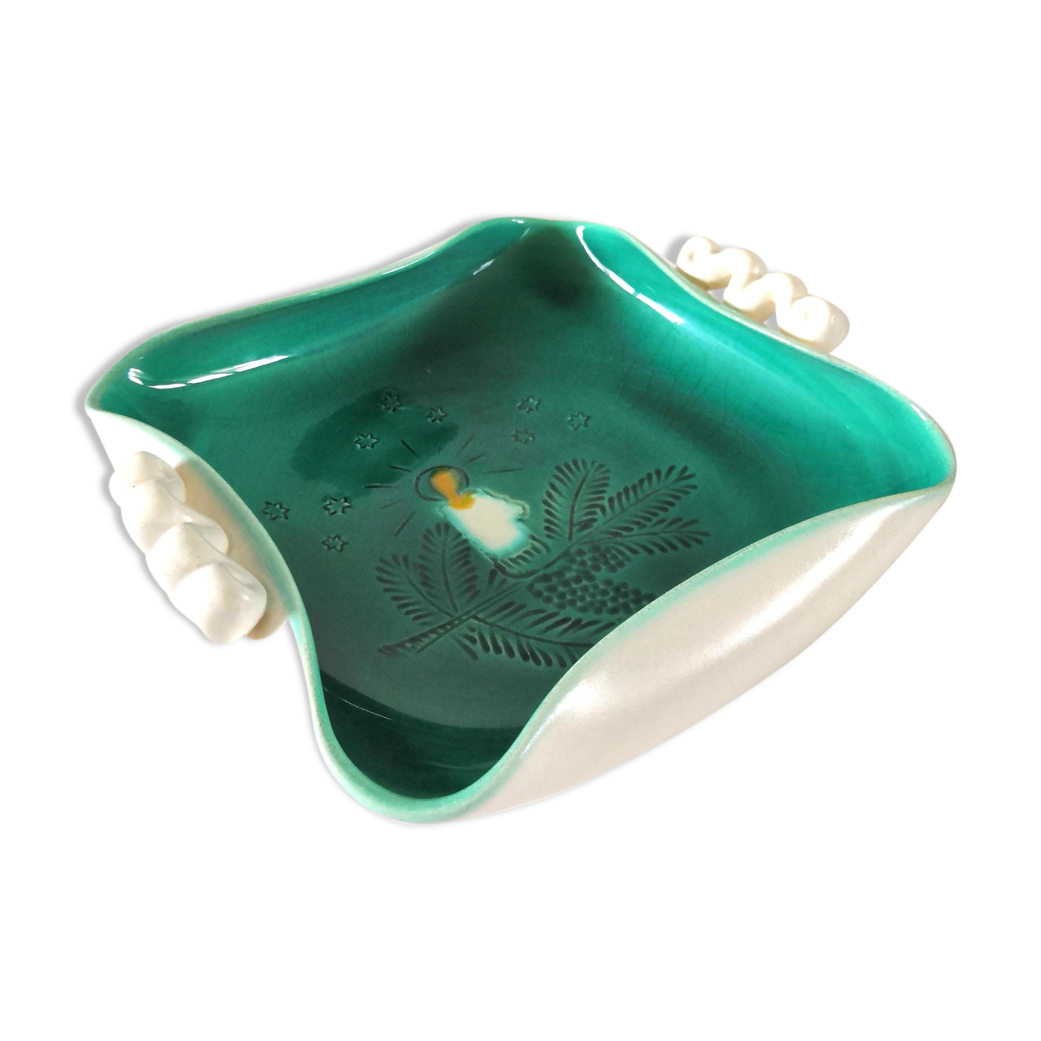 Ceramic empty pocket signed Elchinger design 50s - 60s