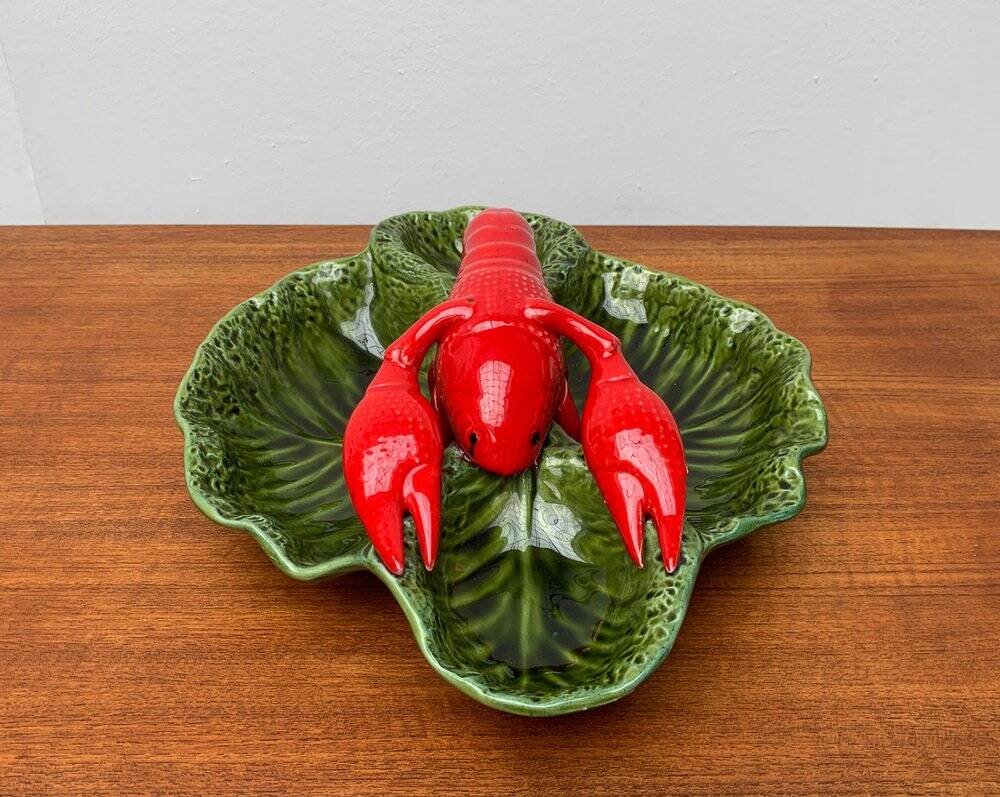 Vintage Italian lobster-shaped pottery sculpture.