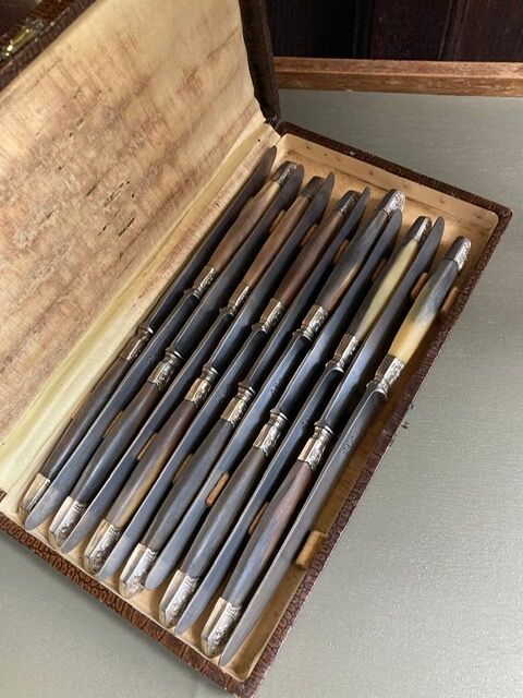 Lot of 12 horn handle knives