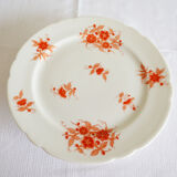 Plat à gateau sur pied fleurs orange