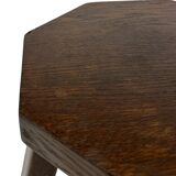Vintage wooden set of  hexagon side tables/plant tables from the 70s