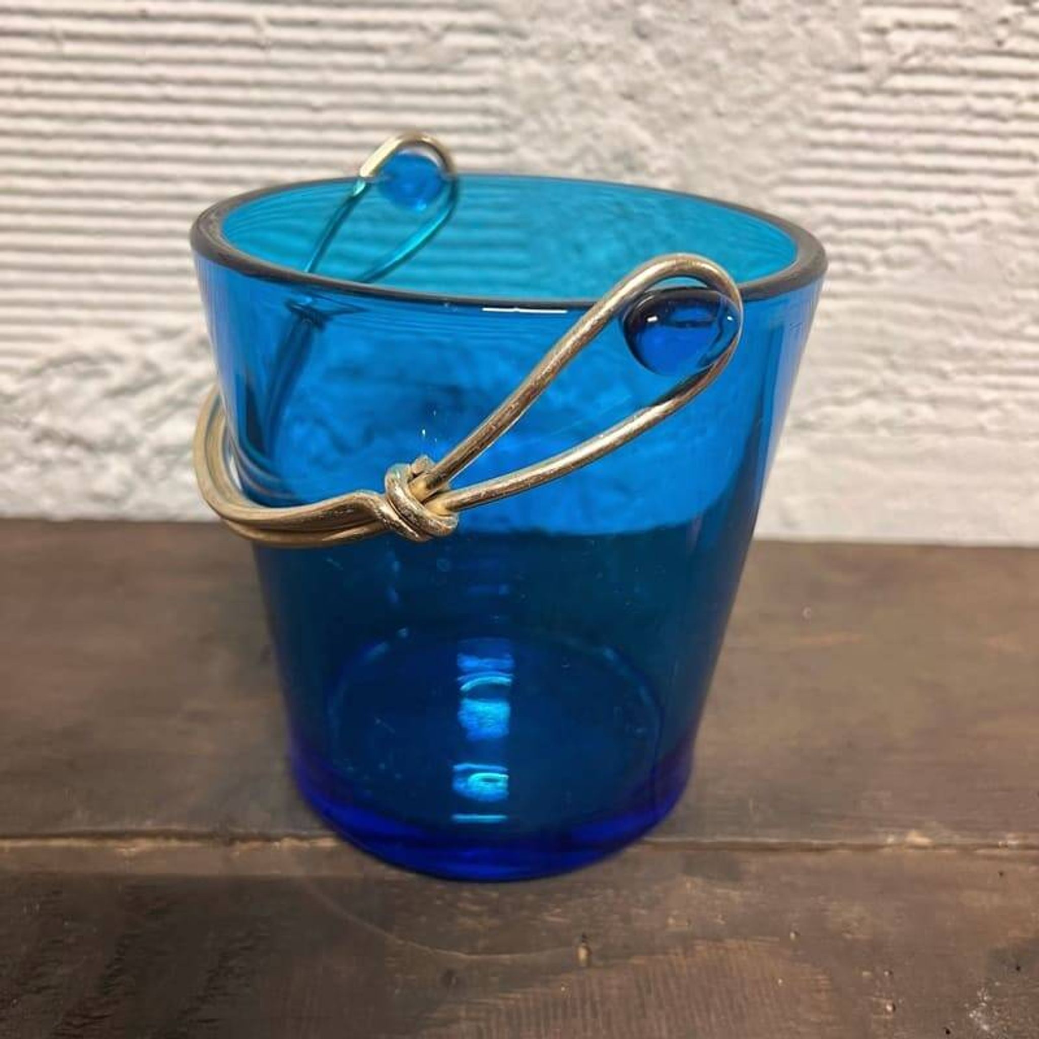 Seau à glaçons bleu vintage