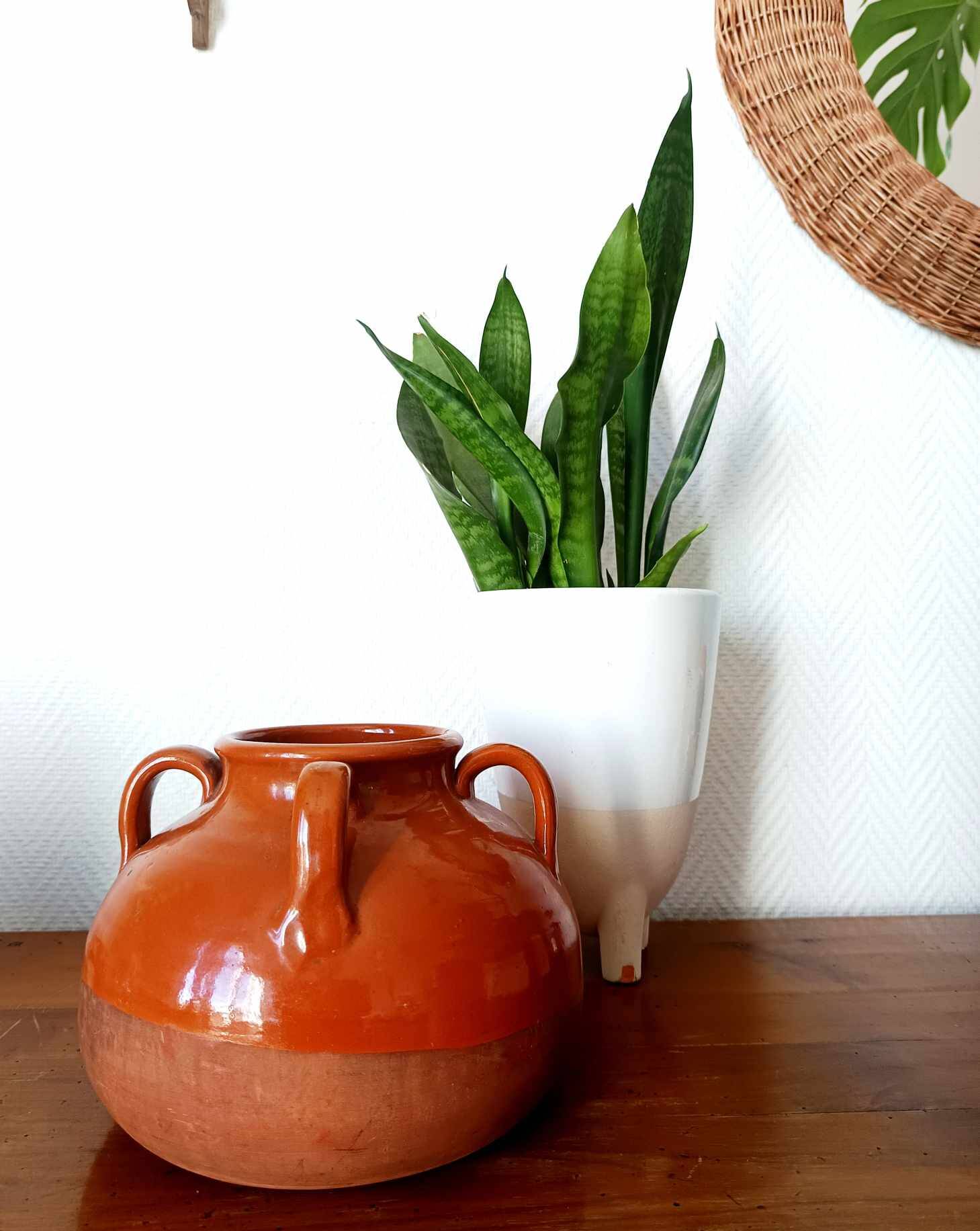 Vintage glazed pottery vase