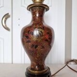 Beautiful cloisonné wood baluster table lamp