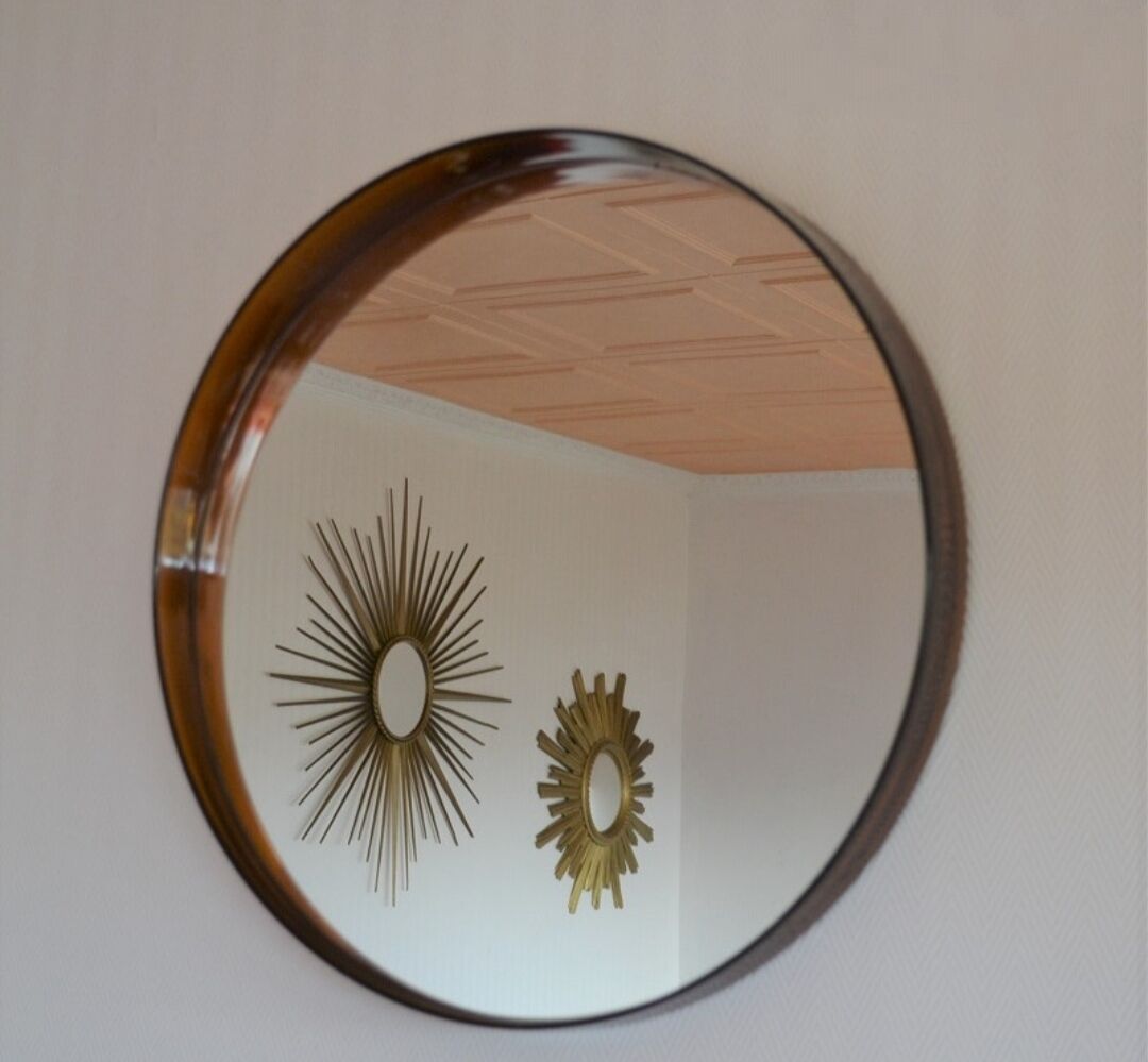 Vintage round wall mirror Syla 710, France 1970