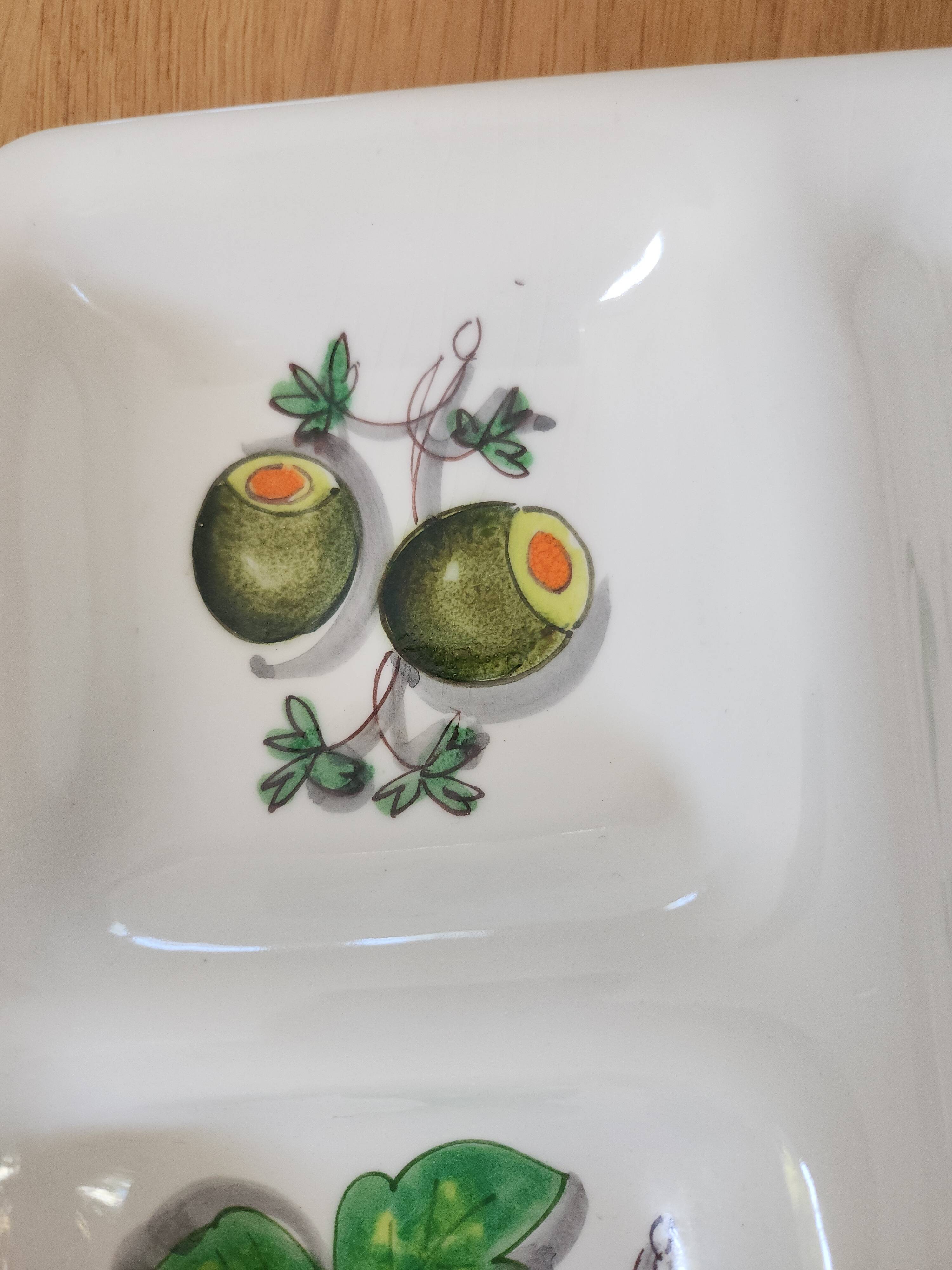 Large vintage ceramic hors d'oeuvre / antipasti platter Mancer (Italy)