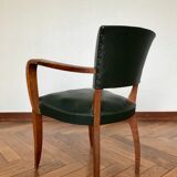 Pair of bridge armchairs green