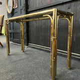 Bamboo-style Console Table Brass 1970