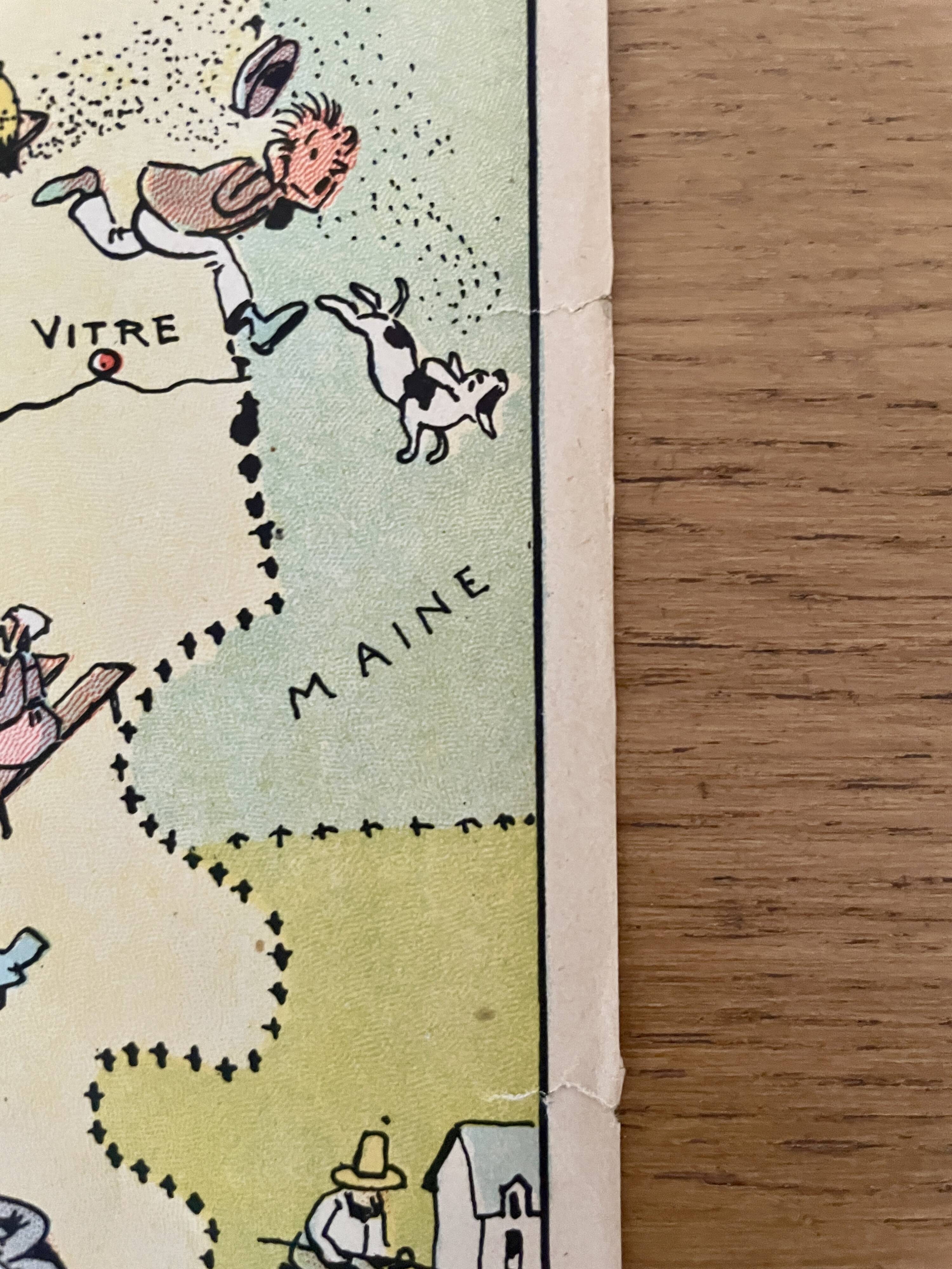 Old poster illustrated map of Brittany 1935 - JP Pinchon