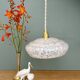 Vintage white Clichy glass lampshade pendant light