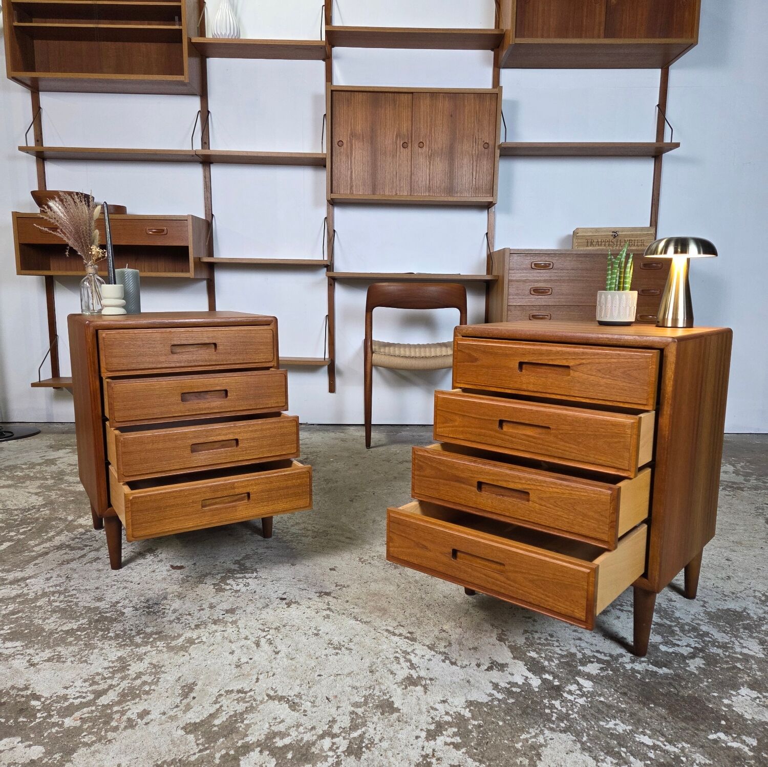 2x Vintage 1960s Danish chests of drawers, night stands teak 60 - 70