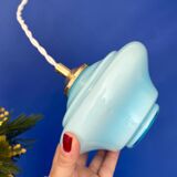 Vintage blue opaline suspension globe