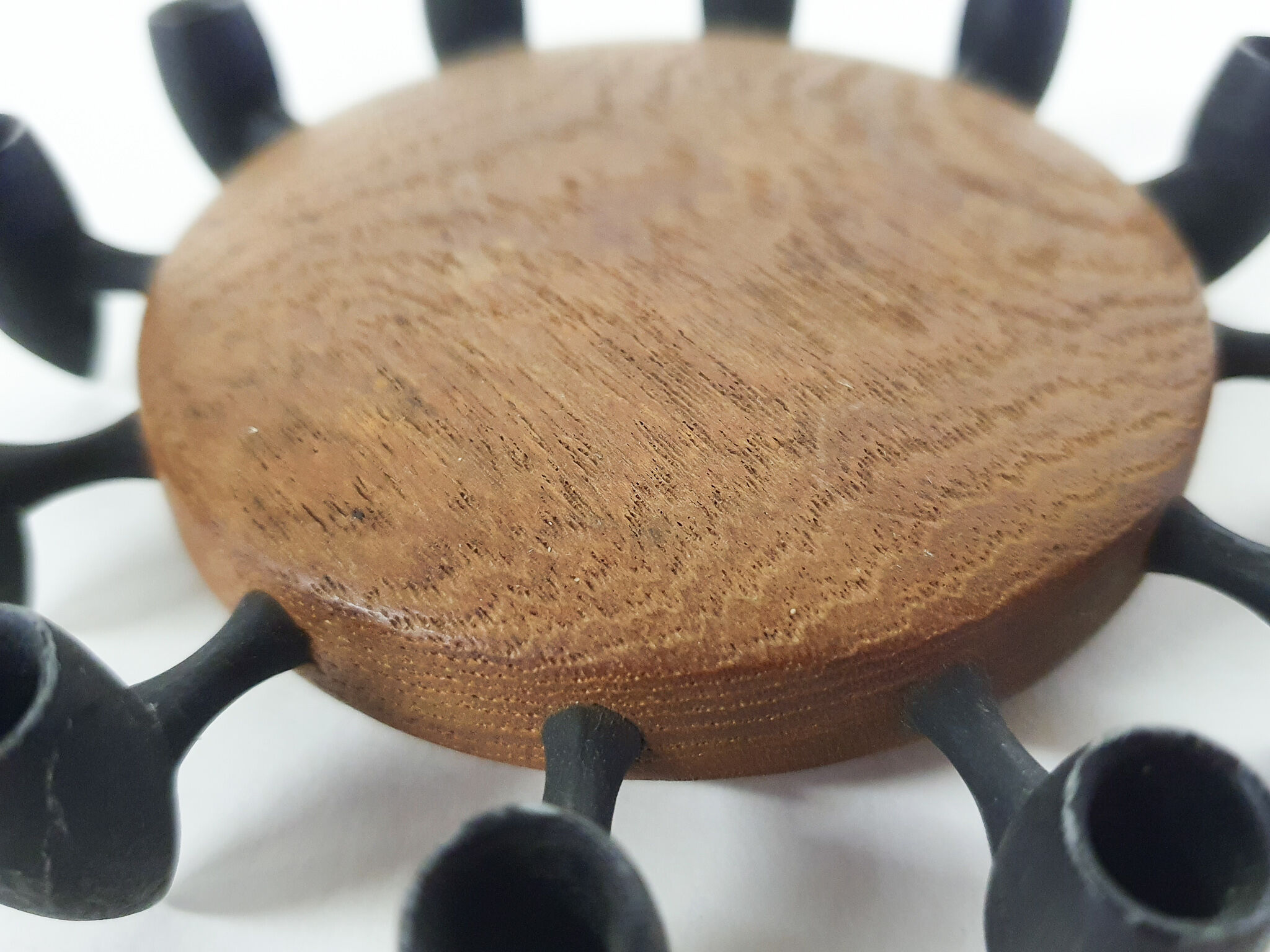 Round Teak and Metal Candleholder by Digsmed, Danish Design, 1964