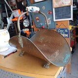 Old copper log basket