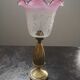 Old brass lamp glass purple Art Deco 1930 TBE H 30 cm