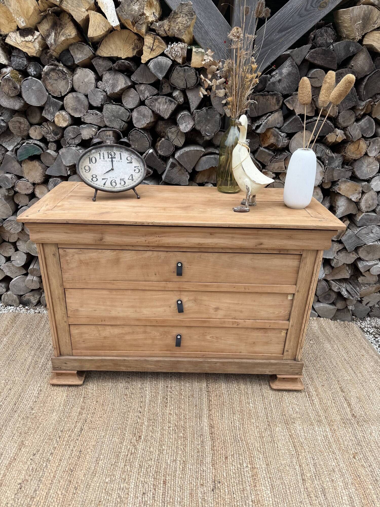 Renovated antique solid wood chest of drawers