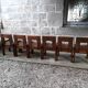 Set of 6 varnished pine chairs