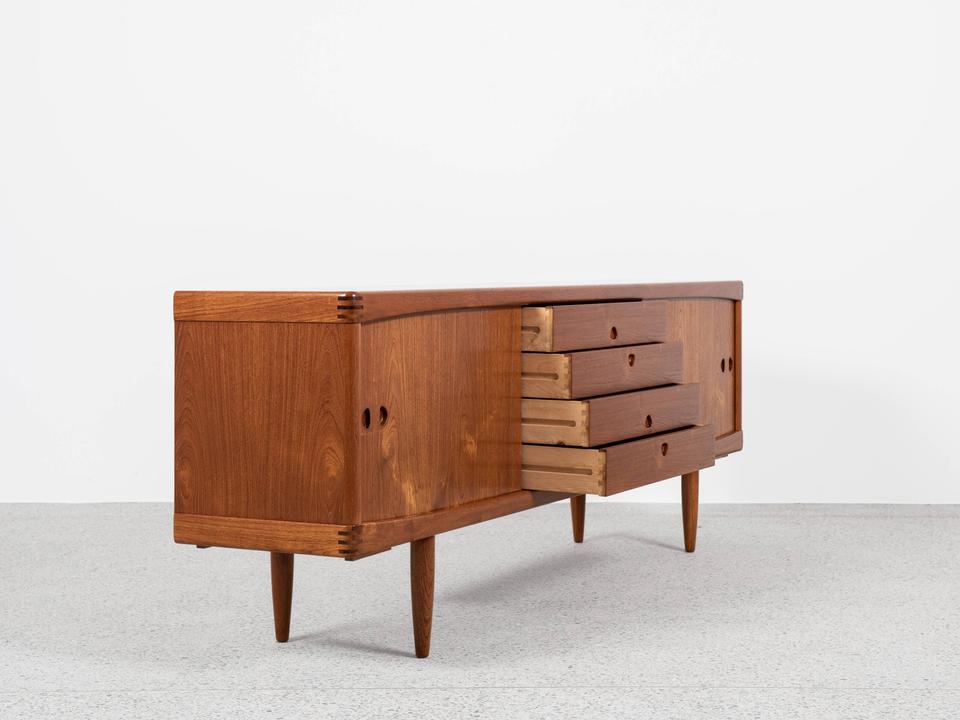 Midcentury Danish sideboard in teak by HW Klein for Bramin 1960s - with the 3 stripes