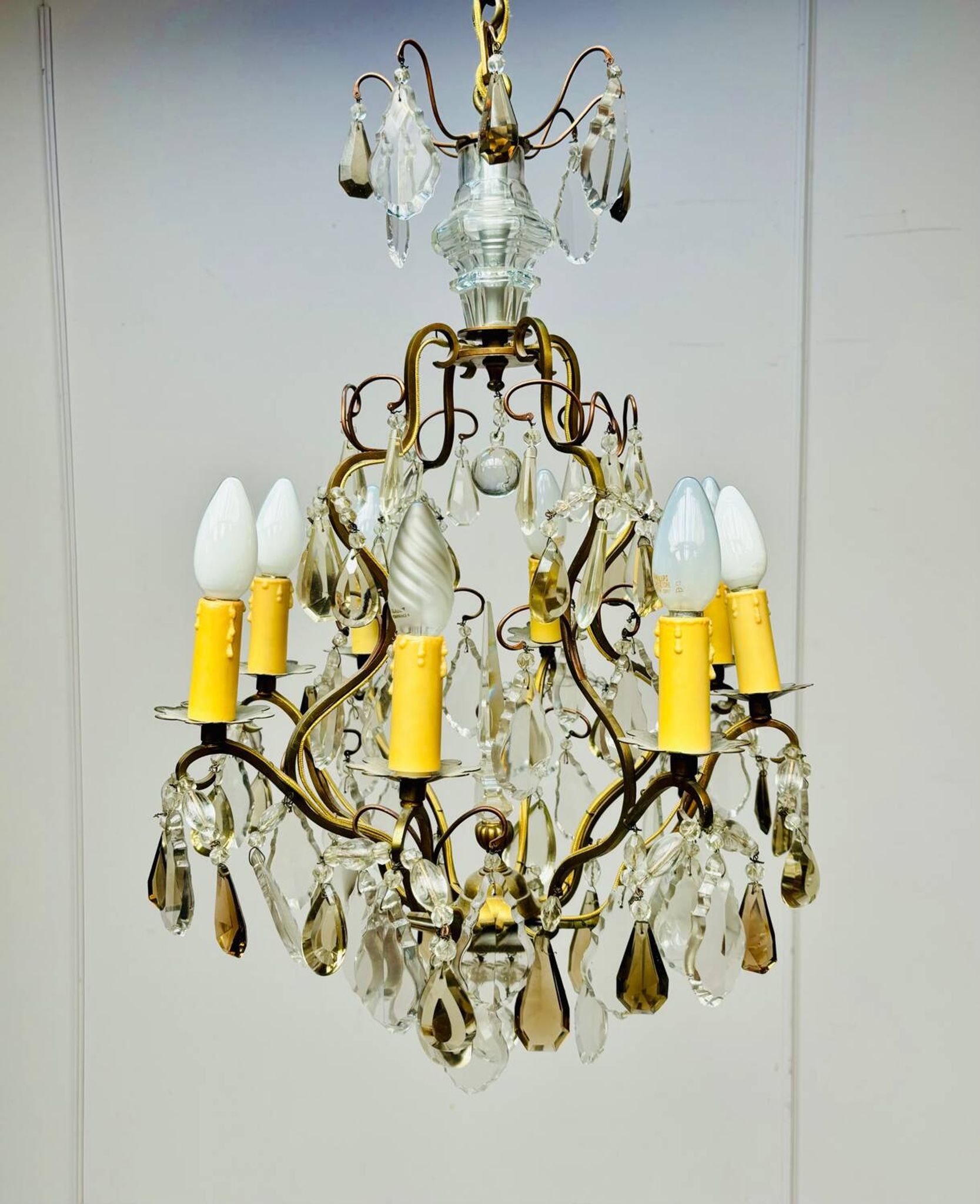 Baccarat Cage Chandelier In Bronze And Crystal Louis XV Style XIX Eme Century