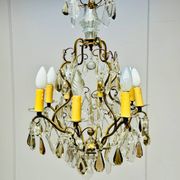 Baccarat Cage Chandelier In Bronze And Crystal Louis XV Style XIX Eme Century