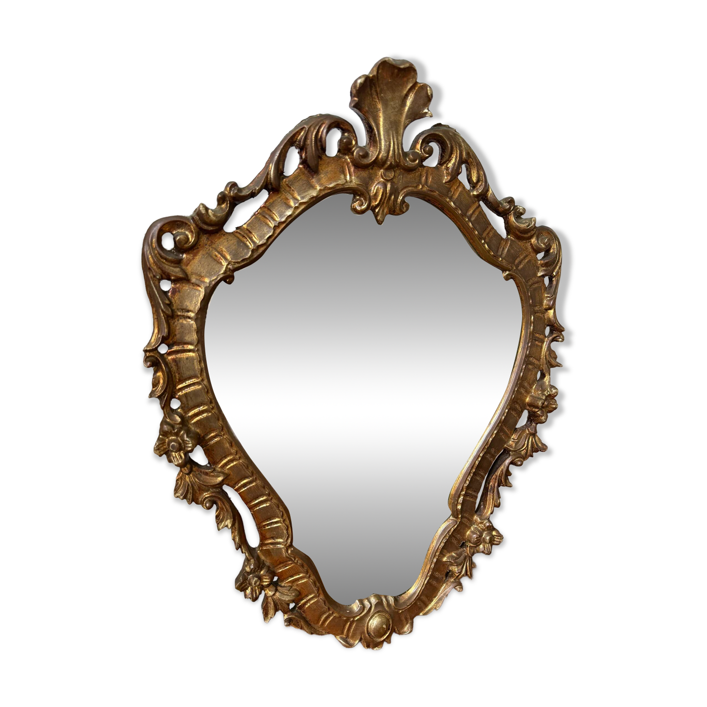 Golden rococo wall mirror