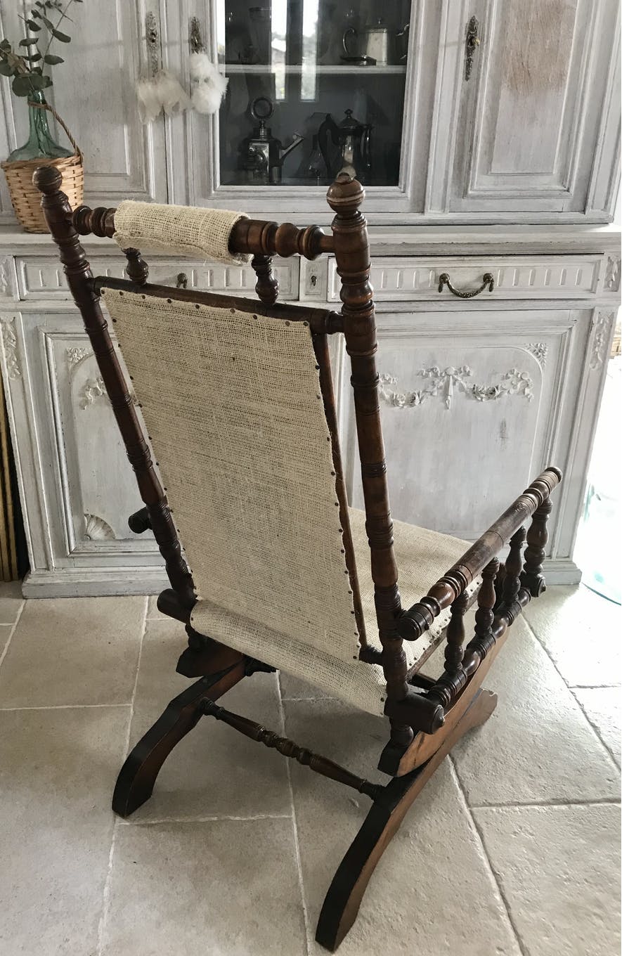 English rocking chair turned wood