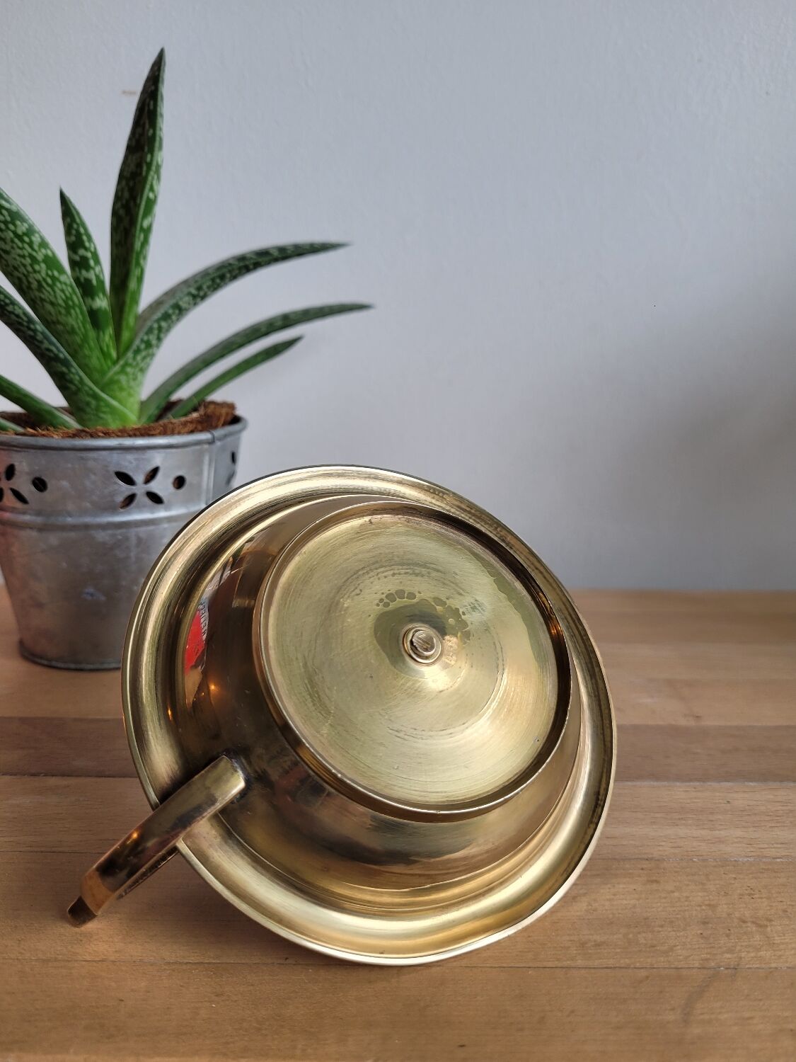 Brass cellar rat candle holder
