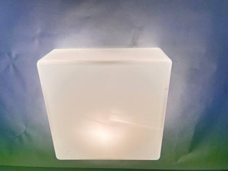 Mid-Century Milk Glass Flush Mount or Wall Light, Czechoslovakia