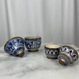 Ensemble 4 jarres marocaines Jobbanas - Céramique bleue de Fès