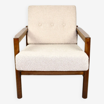 Vintage Armchair in Beige Boucle, 1970s