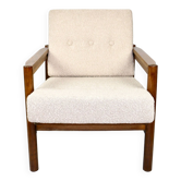 Fauteuil vintage en boucle beige, 1970