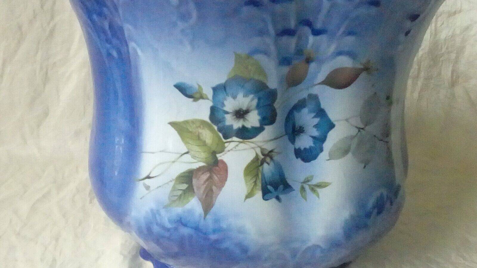 English earthenware planter stafforshire england floral decor
