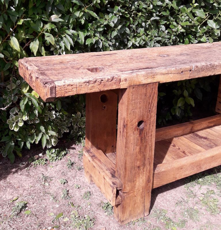 Workshop workbench L261xD50xH80,5cm old beech