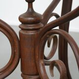 Table d'appoint Thonet ancienne du début du XXe siècle avec un plateau en pierre naturelle