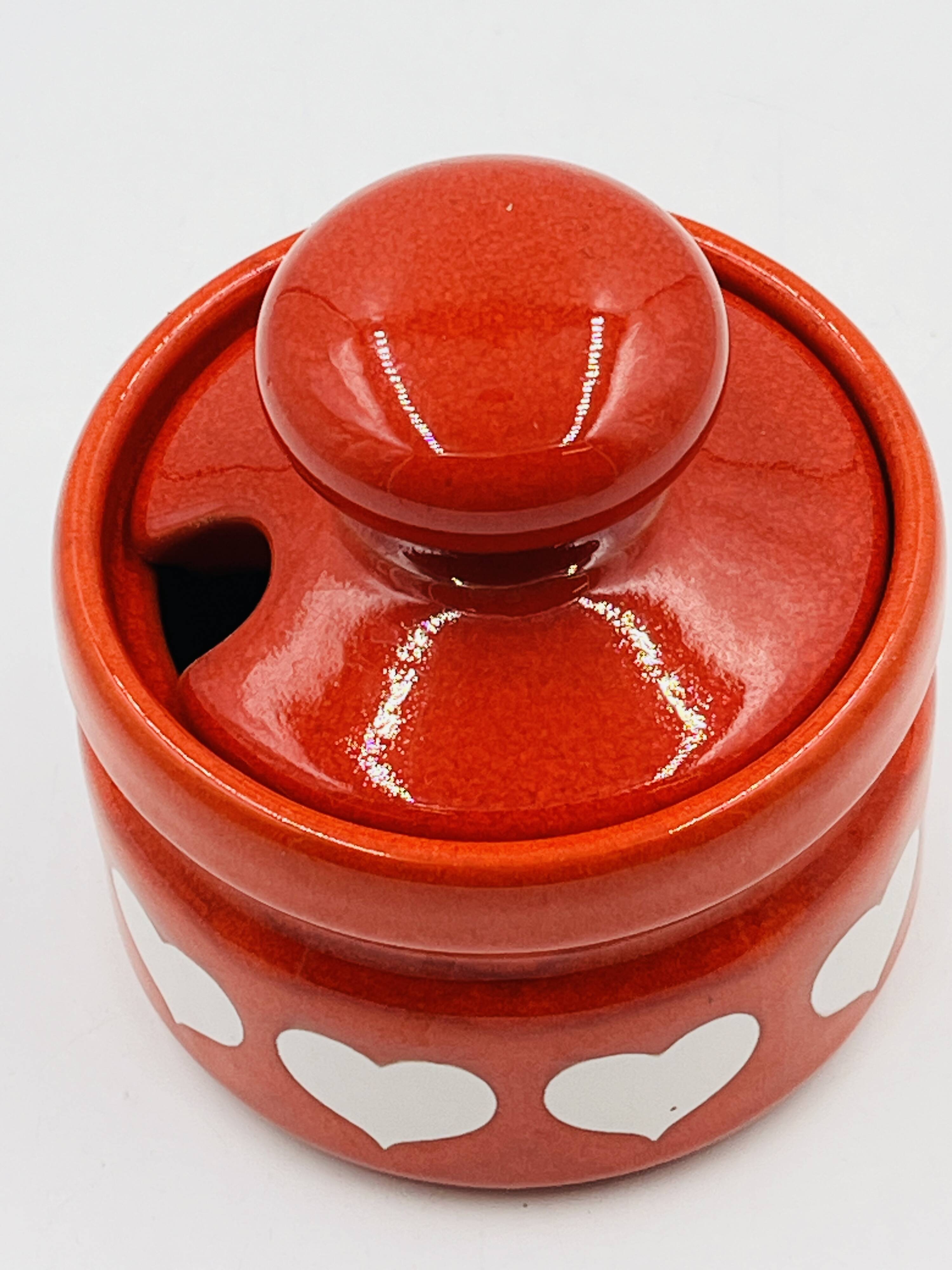 Waechtersbach vintage mustard pot with heart design