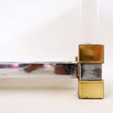 Claustra shelf in plexiglass, smoked glass and brass