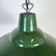 Industrial British Green Enamel Factory Pendant Lamp, 1960s