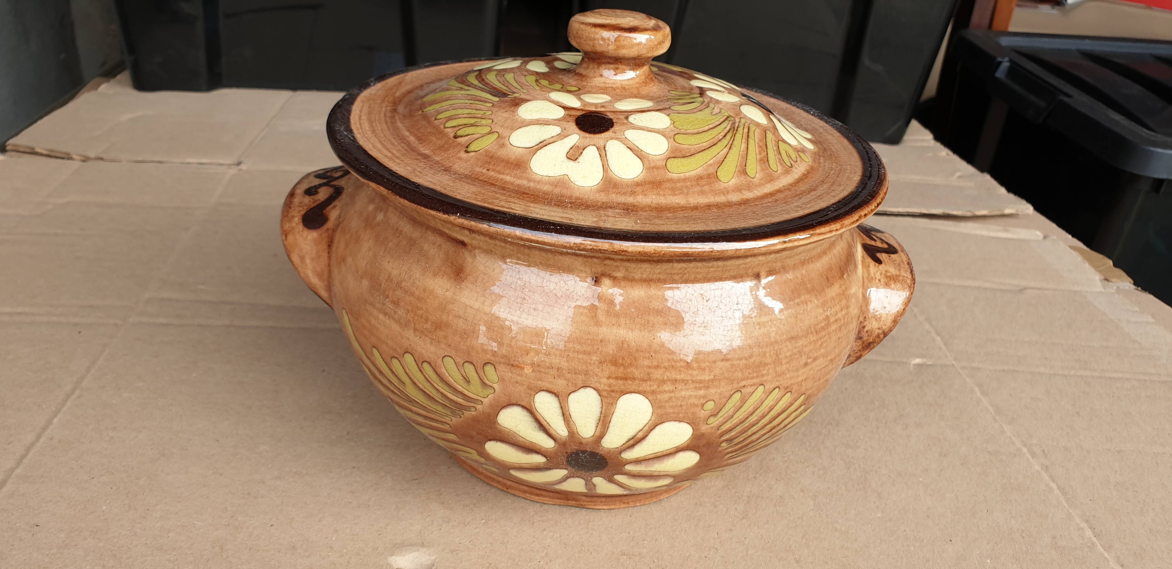 Glazed terracotta soup tureen