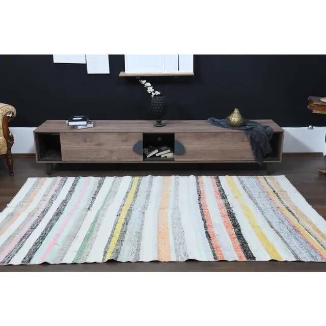 Vintage Turkish Oushak Handmade Wool Cotton Area Rug 158x263