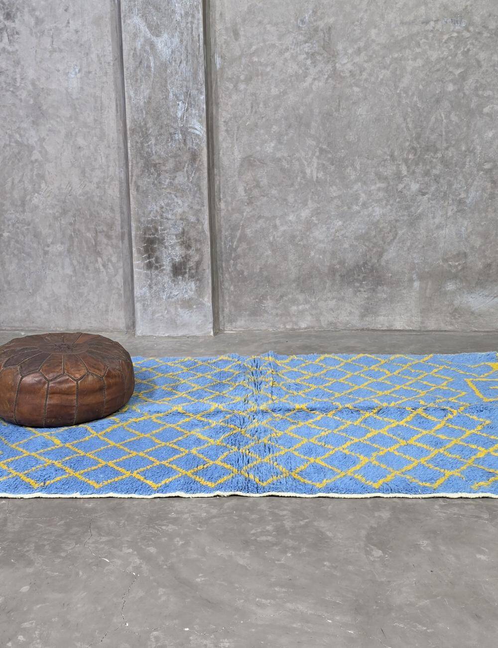 Blue Boujad Carpet from Morocco - 248 x 147 cm