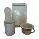 Ladle door kitchen utensil pot in enamelled sheet metal