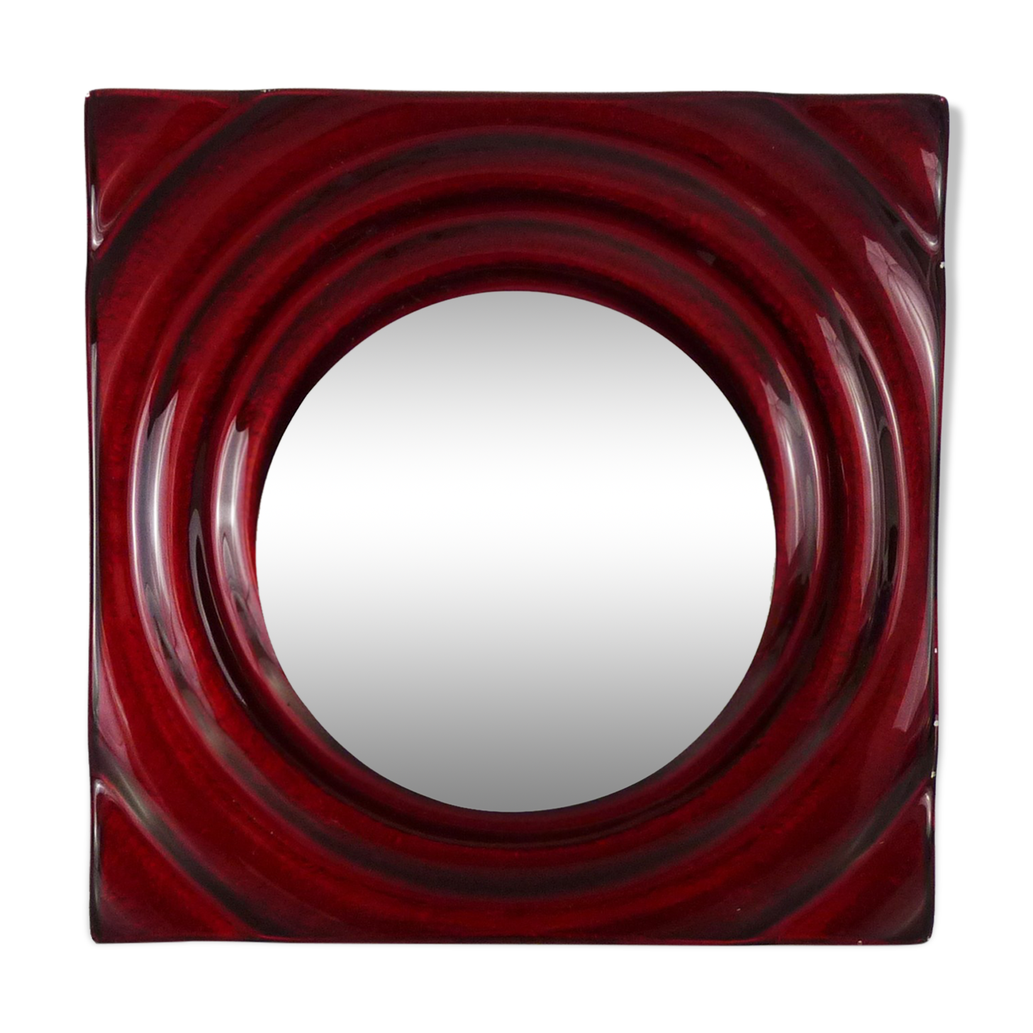 Paul Neuhaus wall lamp in red glass and chrome reflector
