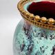 Vase CAB (Ceramics of Art from Bordeaux), turquoise green and red glaze.
