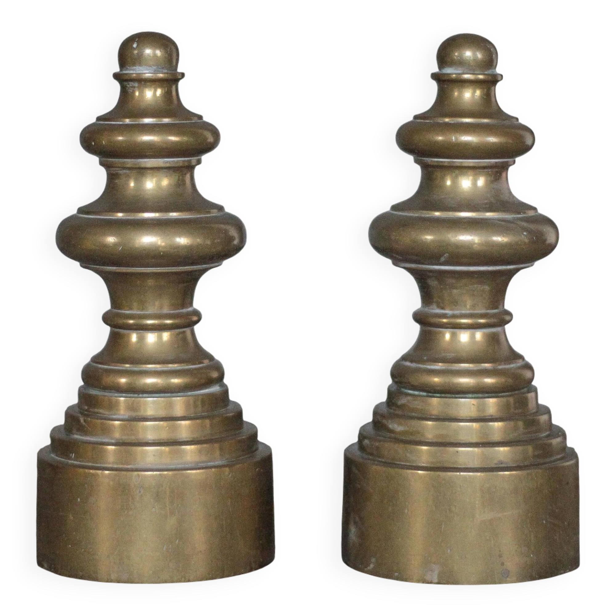 Chenets vintage, pair of chenets, fireplace accessory, brass chenets and f