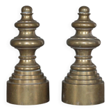 Chenets vintage, pair of chenets, fireplace accessory, brass chenets and f